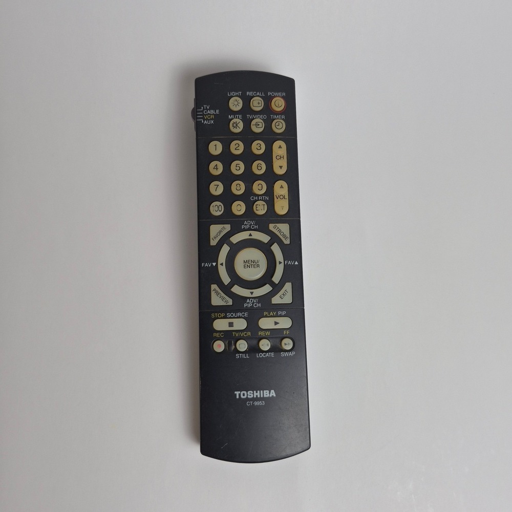 Toshiba CT-9953 Tv VCR Cable Aux Replacement Remote Control Black